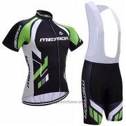 2017 Abbigliamento Ciclismo Merida Nero e Verde Manica Corta e Salopette