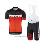 2017 Abbigliamento Ciclismo Scott Nero e Arancione Manica Corta e Salopette