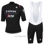 2017 Abbigliamento Ciclismo Trek Segafredo Nero Manica Corta e Salopette