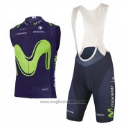 2017 Gilet Antivento Movistar Nero