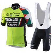 2018 Abbigliamento Ciclismo Euskadi Murias Verde Nero Manica Corta e Salopette