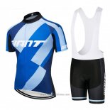 2018 Abbigliamento Ciclismo Giant Blu e Nero Manica Corta e Salopette