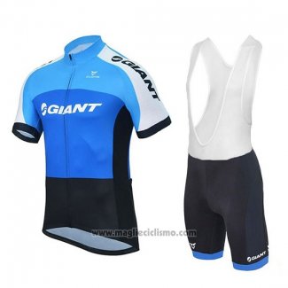 2018 Abbigliamento Ciclismo Giant Club Sport Blu e Nero Manica Corta e Salopette