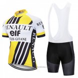 2018 Abbigliamento Ciclismo Renaul Giallo e Bianco Manica Corta e Salopette