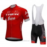 2018 Abbigliamento Ciclismo Trek Segafredo Rosso Manica Corta e Salopette