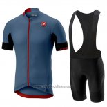 2019 Abbigliamento Ciclismo Castelli Aero Race Blu Manica Corta e Salopette