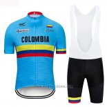 2019 Abbigliamento Ciclismo Colombia Blu Manica Corta e Salopette