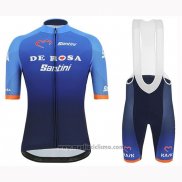 2019 Abbigliamento Ciclismo De Rosa Santini Blu Manica Corta e Salopette