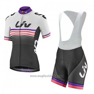 2019 Abbigliamento Ciclismo Donne Liv Nero Bianco Fuxia Manica Corta e Salopette