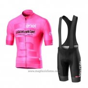 2019 Abbigliamento Ciclismo Giro d'Italia Rosa Manica Corta e Salopette