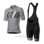 2020 Abbigliamento Ciclismo Castelli Grigio Nero Manica Corta e Salopette