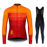 2020 Abbigliamento Ciclismo NDLSS Giallo Arancione Manica Lunga e Salopette