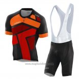 2020 Abbigliamento Ciclismo Orbea Nero Arancione Rosso Manica Corta e Salopette