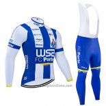 2020 Abbigliamento Ciclismo W52 FC Porto Bianco Blu Manica Lunga e Salopette
