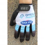 2020 Omega Quick Step Guanti Dita Lunghe Ciclismo Blu Bianco