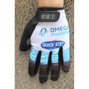 2020 Omega Quick Step Guanti Dita Lunghe Ciclismo Blu Bianco