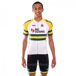 2021 Abbigliamento Ciclismo Bike Exchange Campione Australia Manica Corta e Salopette