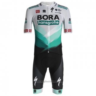 2021 Abbigliamento Ciclismo Bora-Hansgrone Bianco Verde Nero Manica Corta e Salopette