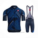2021 Abbigliamento Ciclismo Castelli Blu Nero Bianco Manica Corta e Salopette
