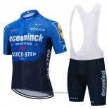 2021 Abbigliamento Ciclismo Deceuninck Quick Step Blu Viola Manica Corta e Salopette