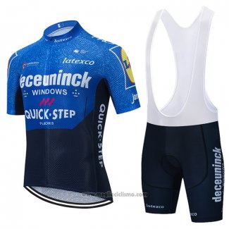 2021 Abbigliamento Ciclismo Deceuninck Quick Step Blu Viola Manica Corta e Salopette