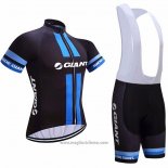 2021 Abbigliamento Ciclismo Giant Alpecin Nero Blu Manica Corta e Salopette