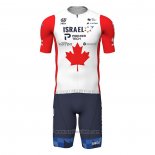 2022 Abbigliamento Ciclismo Canada Champion Israel Cycling Academy Rosso Manica Corta e Salopette