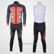 2011 Abbigliamento Ciclismo Castelli Arancione e Nero Manica Lunga e Salopette