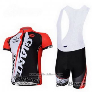 2011 Abbigliamento Ciclismo Giant Rosso e Nero Manica Corta e Salopette