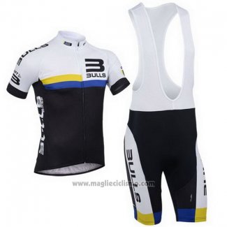 2013 Abbigliamento Ciclismo Bulls Nero e Bianco Manica Corta e Salopette