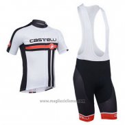 2013 Abbigliamento Ciclismo Castelli Bianco Manica Corta e Salopette