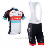 2013 Abbigliamento Ciclismo Radioshack Bianco e Nero Manica Corta e Salopette