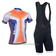 2014 Abbigliamento Ciclismo Monton Blu e Arancione Manica Corta e Salopette