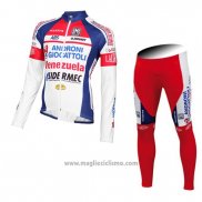 2015 Abbigliamento Ciclismo Androni Giocattoli Bianco Manica Lunga e Salopette