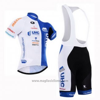 2015 Abbigliamento Ciclismo UHC Bianco e Celeste Manica Corta e Salopette