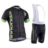 2016 Abbigliamento Ciclismo Cannondale Verde e Nero Manica Corta e Salopette