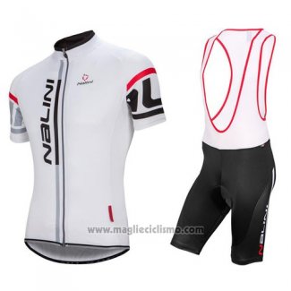 2016 Abbigliamento Ciclismo Nalini Bianco Manica Corta e Salopette