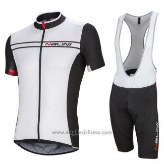 2016 Abbigliamento Ciclismo Nalini Bianco e Nero Manica Corta e Salopette