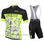 2016 Abbigliamento Ciclismo Nalini Verde e Nero Manica Corta e Salopette