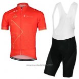 2017 Abbigliamento Ciclismo Abu Dhabi Tour Arancione Manica Corta e Salopette