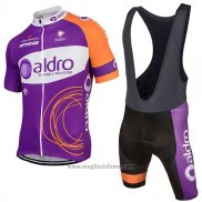 2017 Abbigliamento Ciclismo Aldro Viola Manica Corta e Salopette