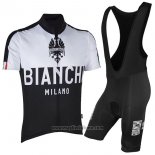 2017 Abbigliamento Ciclismo Bianchi Milano Nero Manica Corta e Salopette