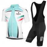 2017 Abbigliamento Ciclismo Bianchi Milano Verde e Bianco Manica Corta e Salopette