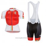 2017 Abbigliamento Ciclismo Donne Castelli Maratona Rosso e Bianco Manica Corta e Salopette
