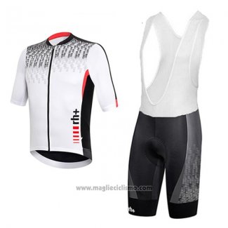 2017 Abbigliamento Ciclismo RH+ Grigio e Bianco Manica Corta e Salopette