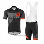 2017 Abbigliamento Ciclismo Scott Grigio e Nero Manica Corta e Salopette