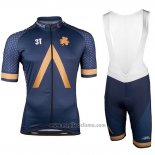 2018 Abbigliamento Ciclismo Aqua Blue Sport Manica Corta e Salopette