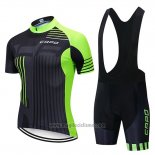 2018 Abbigliamento Ciclismo Capo Nero Verde Manica Corta e Salopette