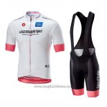 2018 Abbigliamento Ciclismo Giro d'Italia Bianco Manica Corta e Salopette