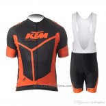 2018 Abbigliamento Ciclismo KTM Nero Arancione Manica Corta e Salopette